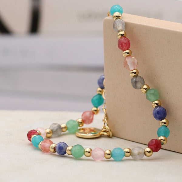 Wire Bracelet with Multicolour Beads
