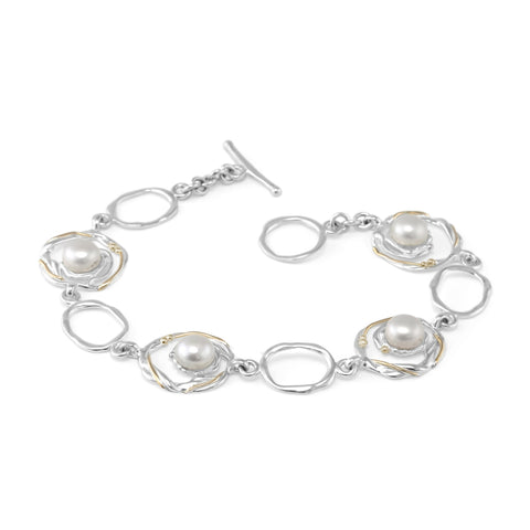 Sterling Silver &  Freshwater Pearl Bracelet