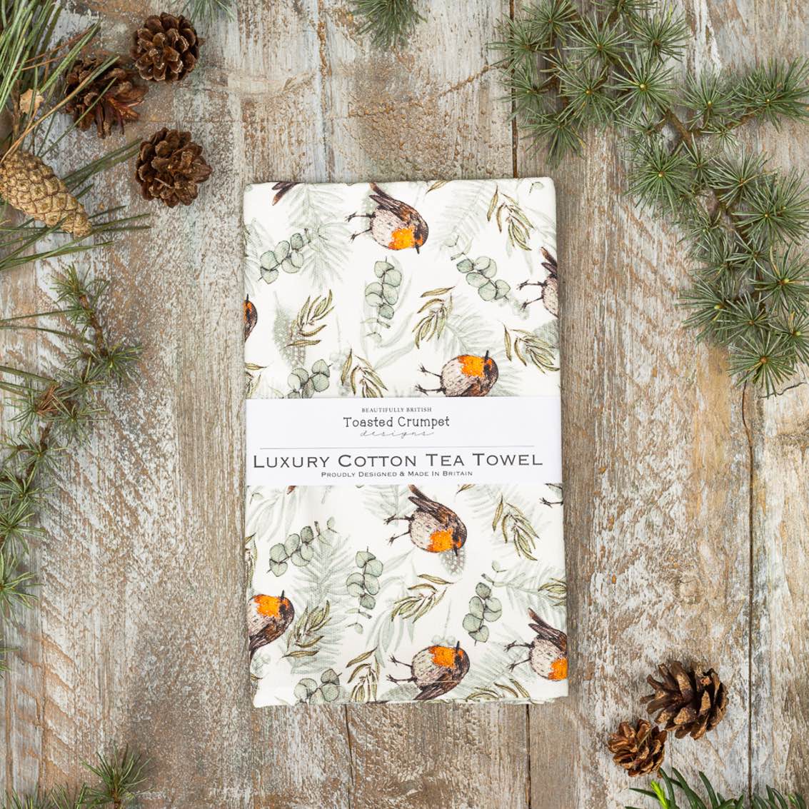 Tea Towel - Robin & Eucalyptus Pure