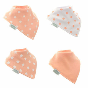 Fun absorbent baby bandana - Coral And White