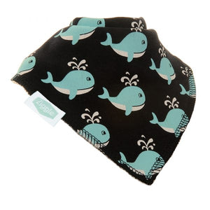 Fun absorbent baby bandana - Navy Whales