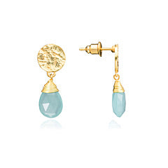‘Kate’ Small Earrings - Aqua Chalcedony