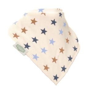 Fun absorbent baby bandana - Blue & Beige Stars