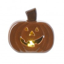Orange Ceramic Light Up Pumpkin