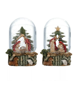 Resin Nativity Glass Snowdome Ornament