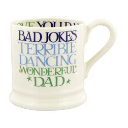 Emma Bridgewater Blue & Green Toast ‘Wonderful Dad’ 1/2 Pint Mug Boxed