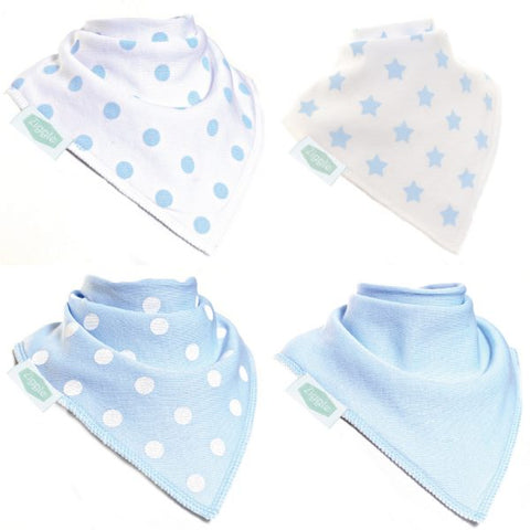 Fun absorbent baby bandana - Blue & White