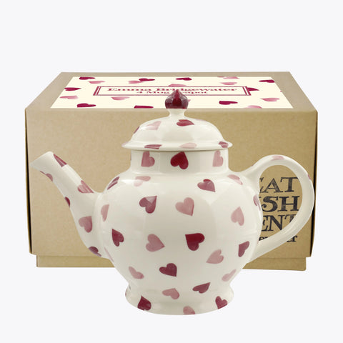Emma Bridgewater Pink Heart 4 Mug Teapot Boxed