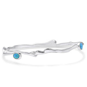 Sterling Silver and Opalite Bangle