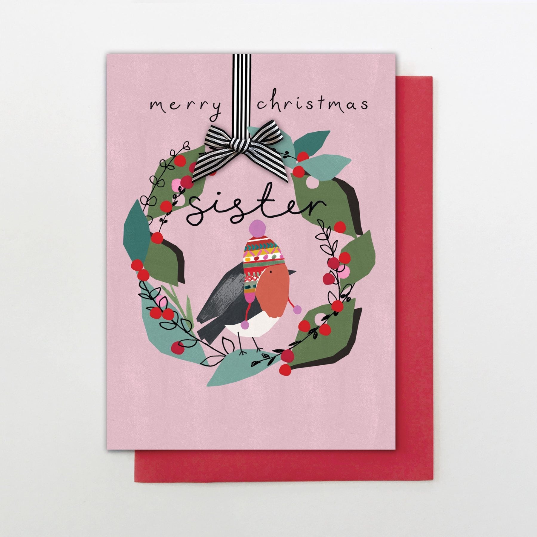 Merry Christmas Sister - Robin in Wreath