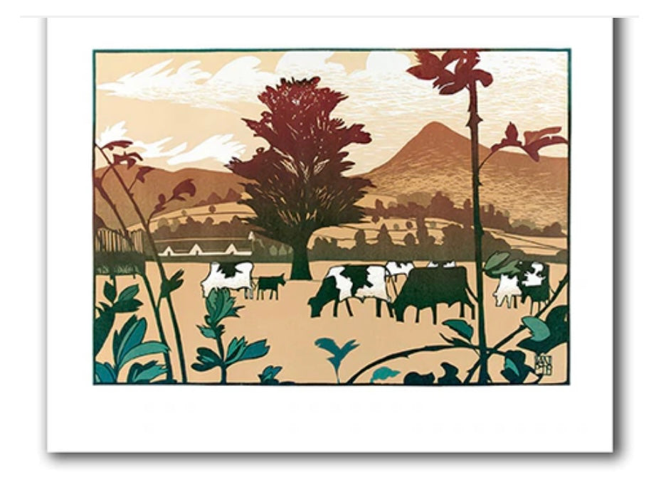 Hedgerow view with Cows