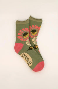 Ankle Socks - Vintage Floral Sage