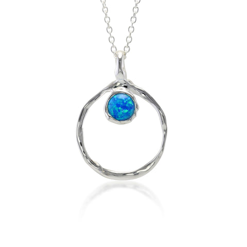 Sterling Silver & Vibrant Blue Opalite Pendant