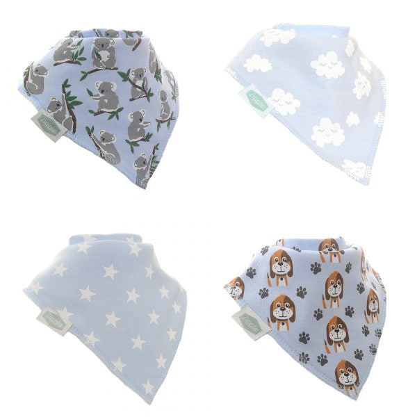 Fun absorbent baby bandana - Cuddly Blues