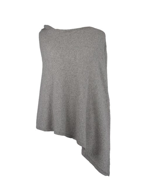 Cashmere Blend Poncho - Silver