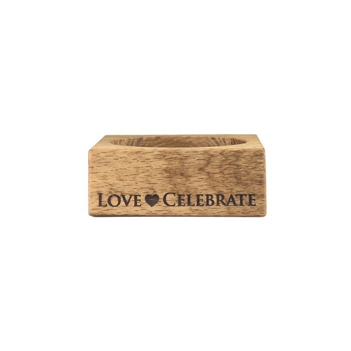 Oak Wine Bottle Coaster- Love & Celebrate