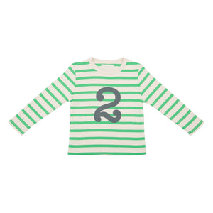 Striped Number T Shirt - Gooseberry & Cream 2-3 Years