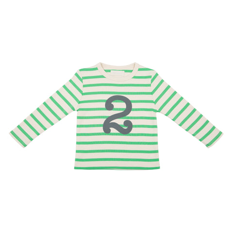 Striped Number T Shirt - Gooseberry & Cream 2-3 Years
