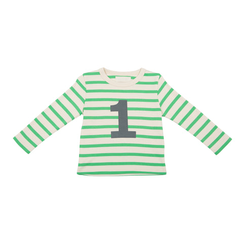 Striped Number T Shirt - Gooseberry & Cream 1-2 Years