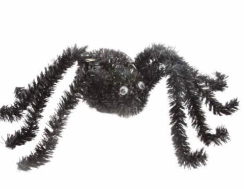 cadeauxwells - Black Tinsel Spider Ornament - Gisela Graham - Seasonal