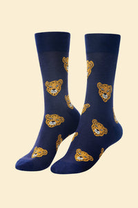 Men’s Socks - Charming Cheetah Navy