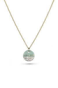 Porcelain Mint Palomo Gold Necklace - on Gold 16-18” Chain