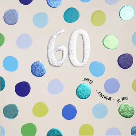 60th Birthday - Blue Polka Dot