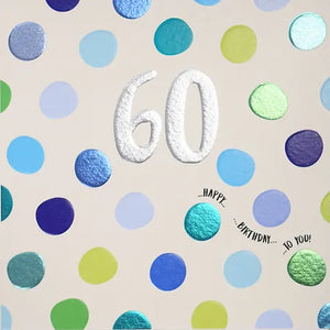 60th Birthday - Blue Polka Dot