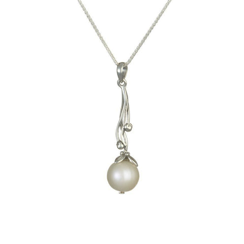 Ornate Sterling Silver Pearl Pendant