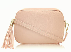 Leather Crossbody Bag - Smoke Rose