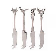 Set of 4 Mini Cheese Knives - Country Animals
