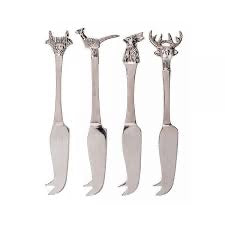 Set of 4 Mini Cheese Knives - Country Animals