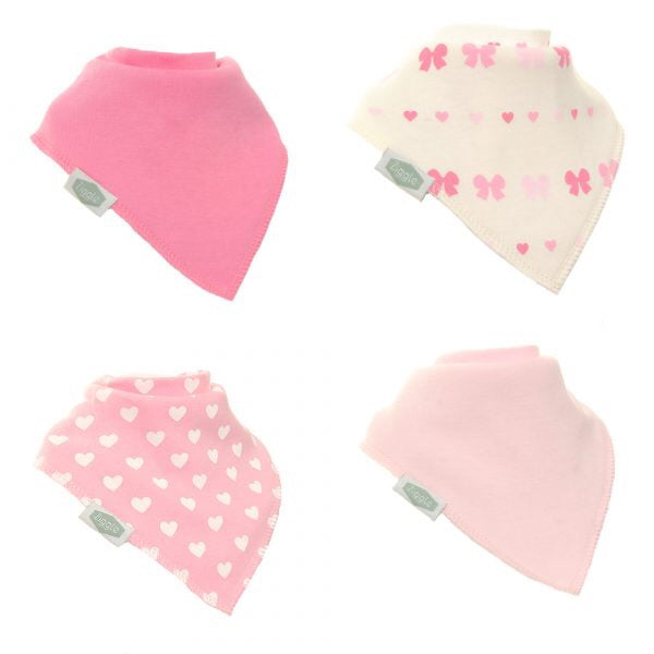 Fun absorbent baby bandana - Hearts and Bows