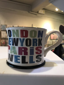 cadeauxwells - Mug - London, New York, Paris, Wells - Moorland Pottery - 