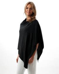 Cashmere Blend Poncho - Black