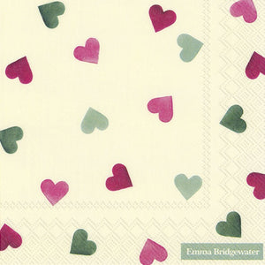 Lunch Napkins - Emma Bridgewater Pink & Green Hearts