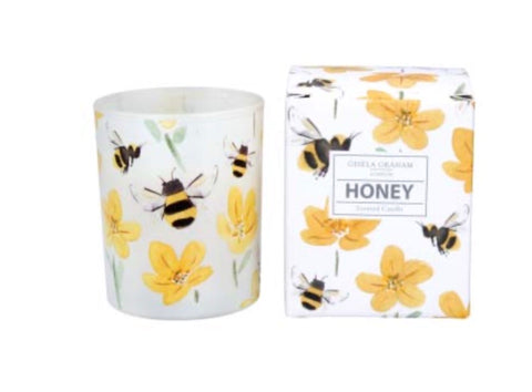 Honey Fragranced Boxed Candle with Buttercup & Bee