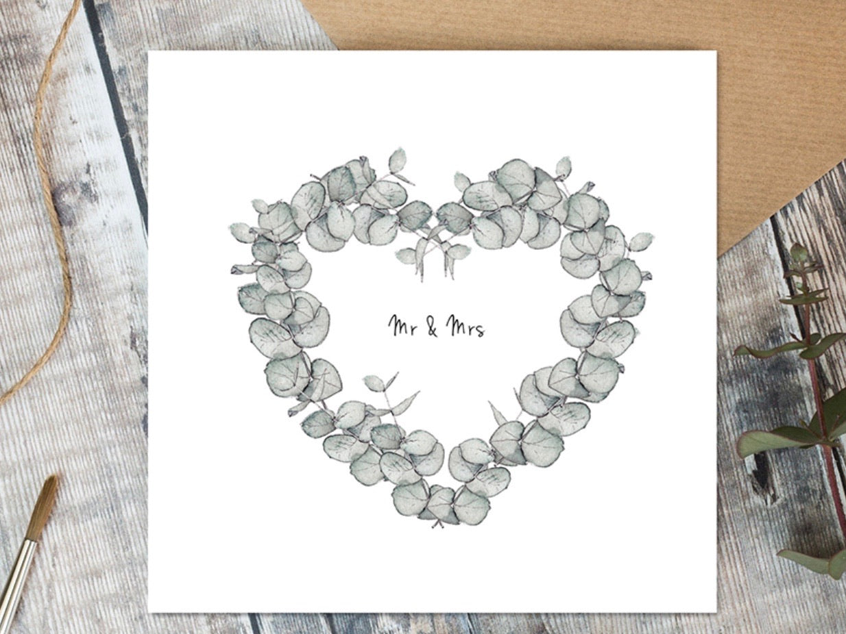 Mr & Mrs - Eucalyptus Card