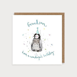 Grandson Penguin Birthday Card