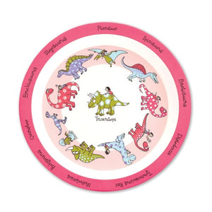Melamine Plate - Dino Pink