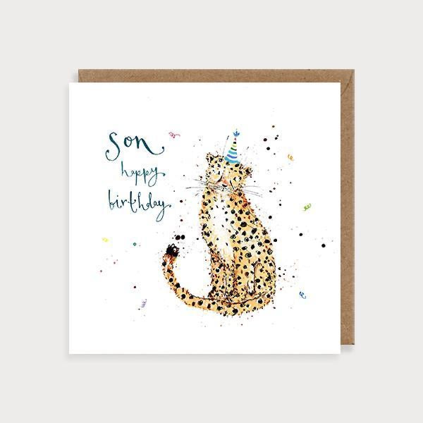 Son Cheetah Birthday Card