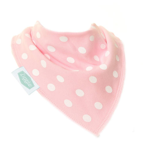 Fun absorbent baby bandana - Light Pink/White