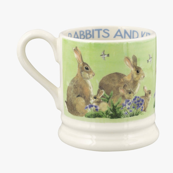 Emma Bridgewater Bright New Morning Rabbits & Kits 1/2 Pint Mug