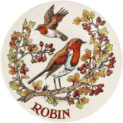 Emma Bridgewater Birds In The Hedgerow Rosehip & Robin 8 1/2 Inch Plate