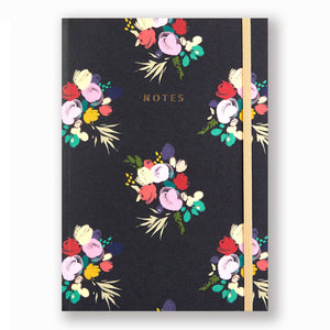 A5 Lined Notebook - Navy Floral