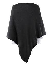 Cashmere Blend Poncho - Anthracite