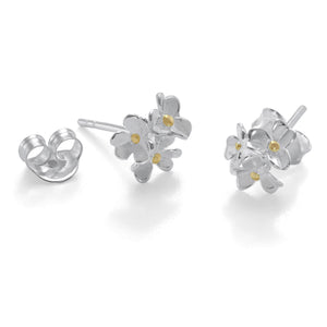 Flower Cluster Silver Stud Earrings