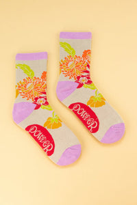 Ankle Socks - Retro Meadow Cream