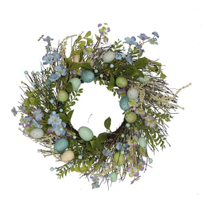 Easter Wreath - Blue/Green Egg & Flower