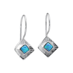Vibrant Blue Opalite & Sterling Silver Drop Earrings
